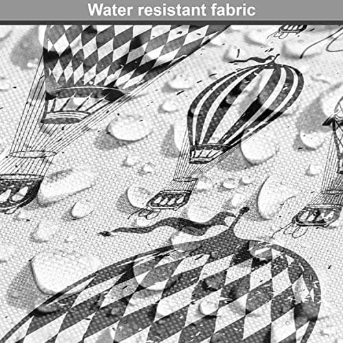 Ambesonne Grunge Fabric by The Yard, Hot Air Balloons of Vintage Minimalist Effects Greyscale Tones Illustration, Decorative Fabric for Upholstery and Home Accents, 2 Yards, Pale Charcoal — view 5