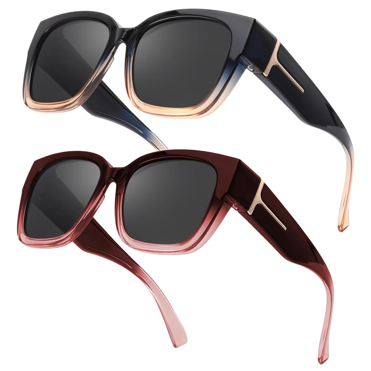 Myiaur 2 Pack Over Glasses Sunglasses for Women Polarised Oversized Frame Sun Glasses with UV400 Protection, Driving & Outdoor — view 9