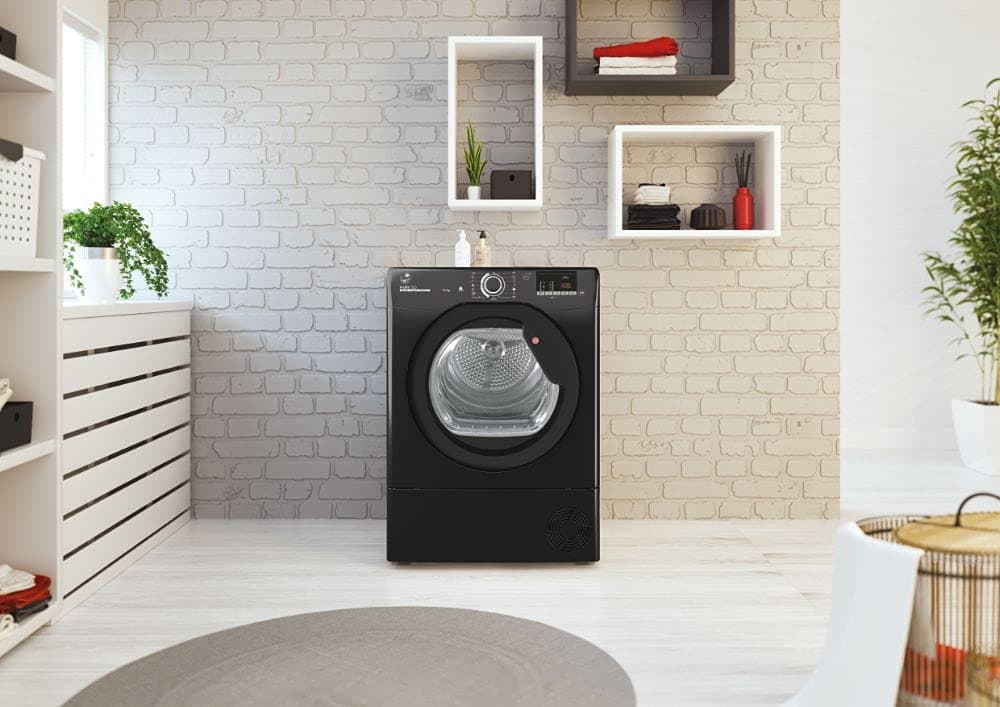 Hoover HLEC8LGB-80 Freestanding Condenser Tumble Dryer, Sensor Dry, 8 kg Load, Black — view 3