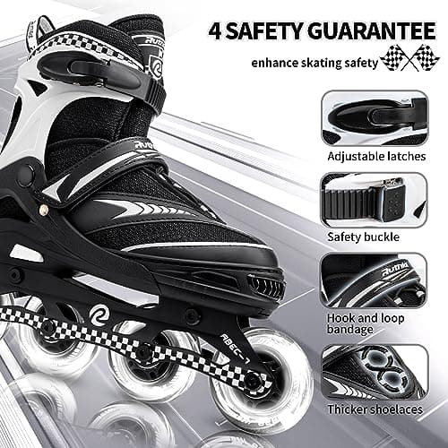 Ruthfot Adjustable Inline Skates for Boys and Girls with Full Light Up Wheels, Outdoor Roller Blades for Kids and Women