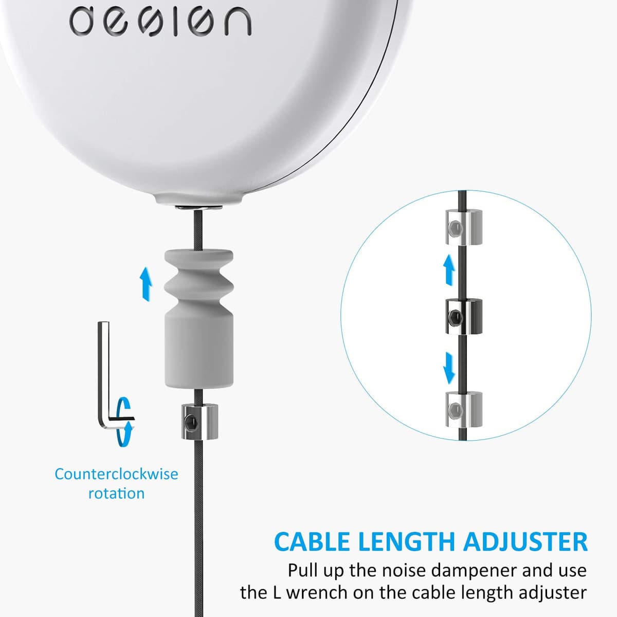 KIWI design Gestión de Cables VR, 6 Paquetes de Sistema de Polea VR Compatible con Quest 3S/3/2/1/HTC Vive/Pro/PSVR/Valve Index VR Accesorios (Blanco) — view 3