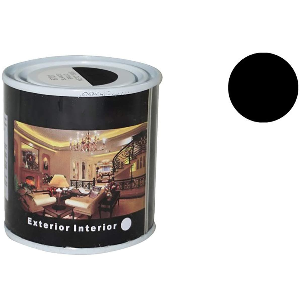 H HANSEL HOME Pintura Esmalte al Disolvente para Madera y Metal, Pintura Alquidica de Rápido Secado para Superfícies Interiores y Exteriores(Negro Satinado, 125 ML)