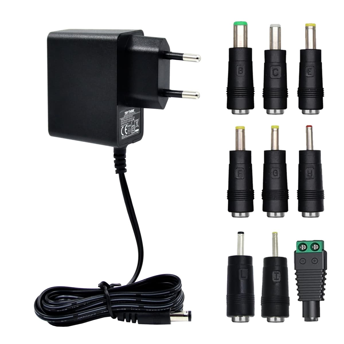 Adaptador de corriente AC a DC 5 V 1 A, enchufe de 5,5 mm x 2,1 mm