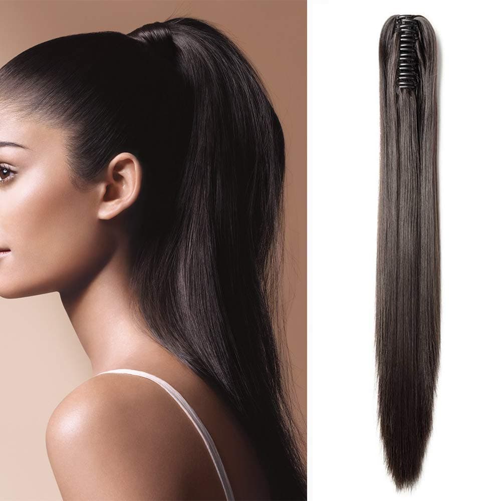 17"(43cm) SEGO Ponytail Long Synthetic Hair Looks Natural [Red Brown/Orange] Clip in Hair Extensions Curly Tail Ponytail Extension (90g) — view 51