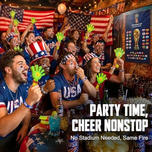 JSDKFJSA 2026 World Cup Fan Accessories Kit, 7 PCS World Soccer Sport Cup Gear Set, World Cup Merchandise for Soccer Party Decorations, Stadium Events, Watch Party, Home Cheering (United States) — view 4
