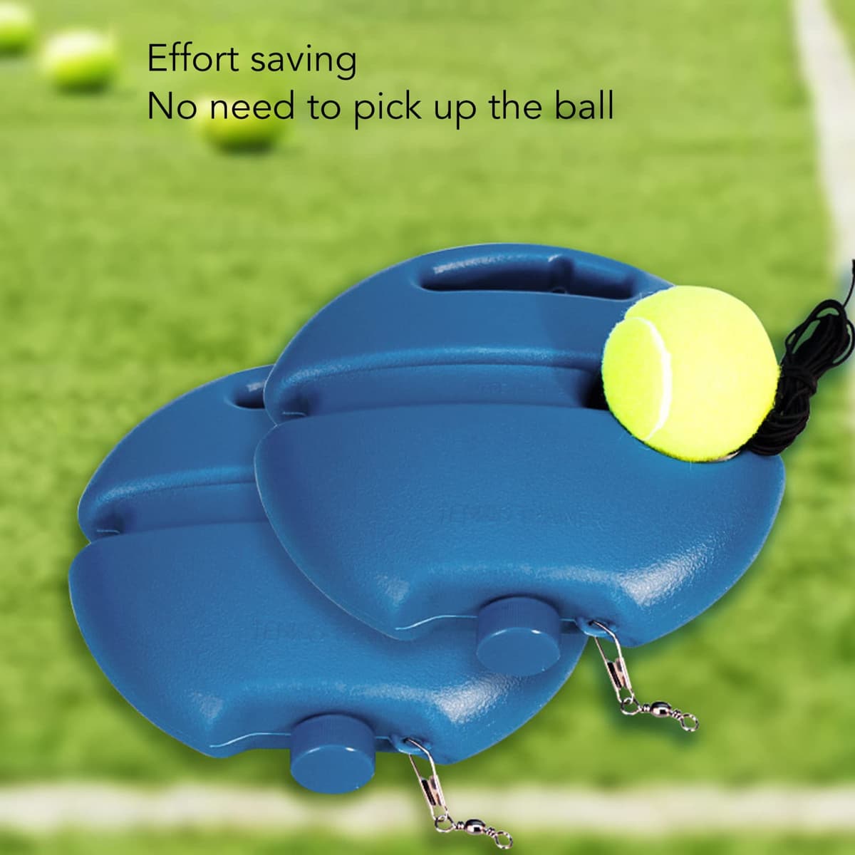 Dispositivo de entrenamiento de tenis autopracticante para principiantes, alta estabilidad, fácil de usar, ligero, cinturón colgante, adecuado para practicar en interiores y — view 2
