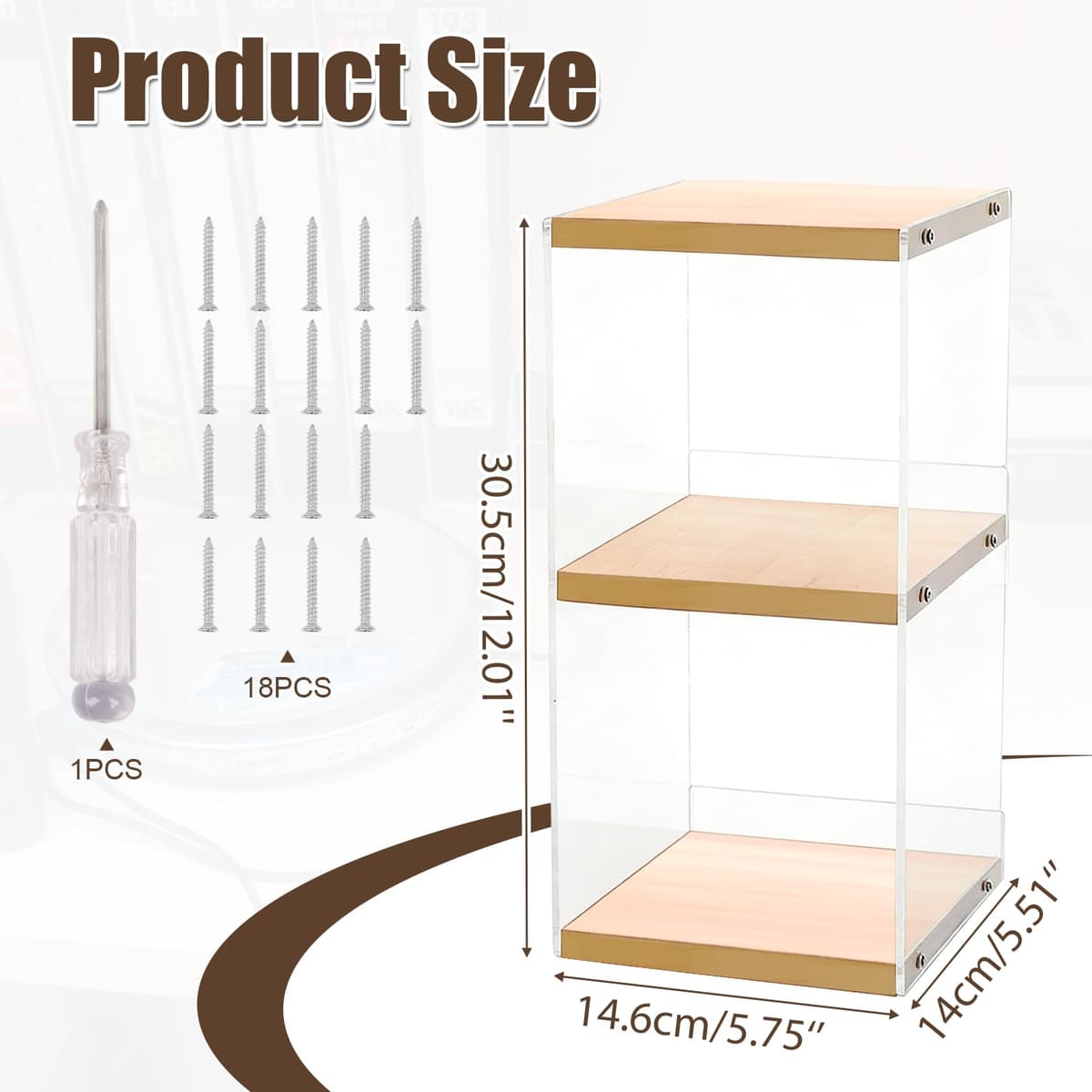 CD Holder Desk Rack Organizer, Wooden Clear Acrylic CD Holder Stand, Game Disc Display CD Organizer Desk Stand Protection Storage Cube, Fit for Theatre Room Collectibles Holds 30 CD Case — view 2
