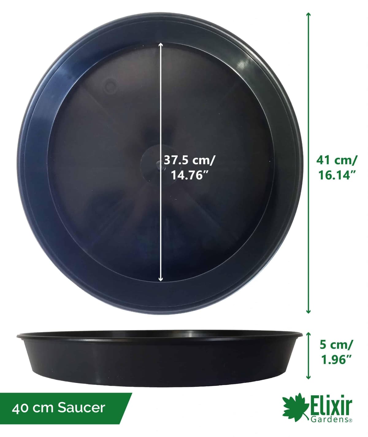 Elixir Gardens Large Plastic Recycled Plastic Plant Pot With Handles | 30, 35, 50, 75, 90, 110 & 130 L Sizes with Optional Saucers | Tree, Shrub & Garden Container/Feed Bucket | 50 Litre + Saucers x 2 — view 4