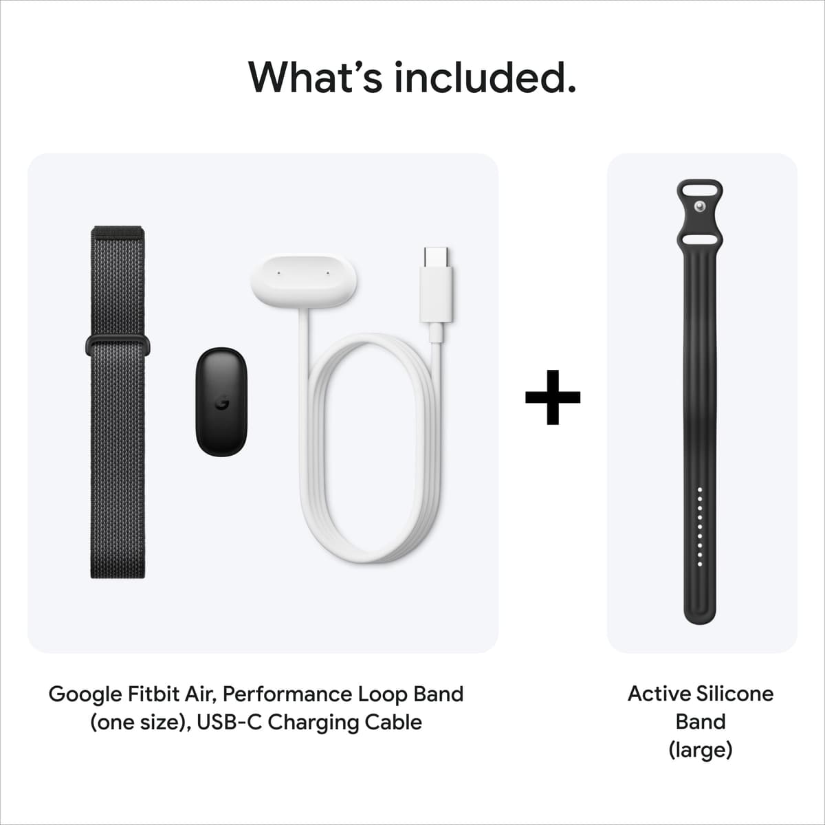 Google Fitbit Air - Screenless Activity Tracker with Fitness, Heart Rate, and Sleep Tracking - Works with iOS and Android - Obsidian + Fitbit Air Active Band - Obsidian, Large — view 2