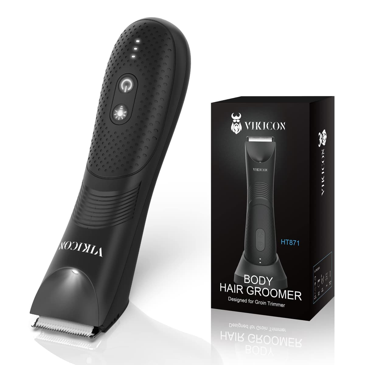 Manscape Body Trimmer Men, Painless Pubic & Balls Trimmer Men, Body Shavers w/Ceramic Blade&LED Light, IPX7 Waterproof Electric Razor, Male Grooming Kit USB-C Rechargeable, Gifts for Husband — view 11
