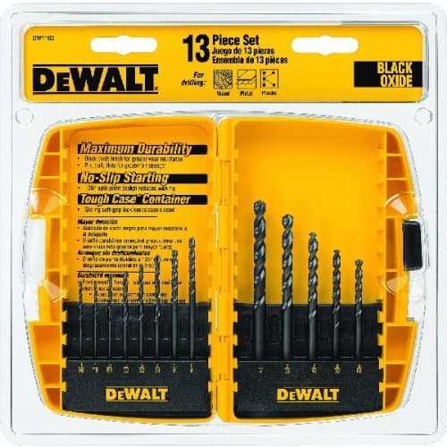DEWALT Black Oxide Drill Bit Set with Pilot Point, 13-Piece (DW1163) (1Pack)