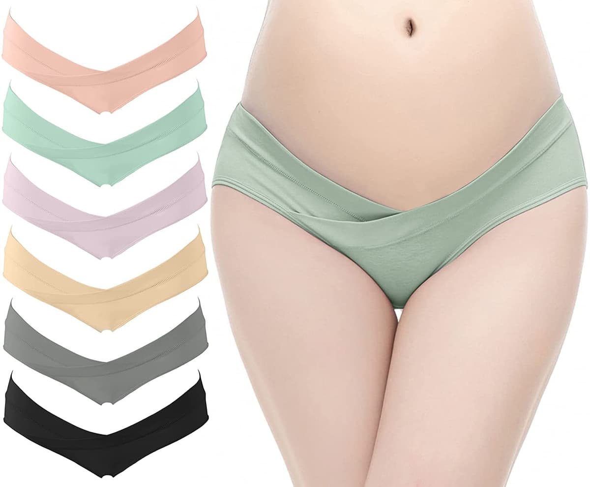 HBselect 6 Pack Womens Maternity Knickers Cotton Pregnancy Panties Under Bump Maternity Underwear — view 5