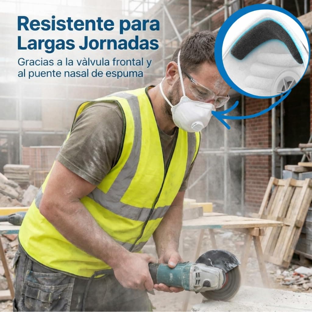 10 Mascarillas Homologadas de Certificación CE, Mascarilla FFP3 con Válvula de 5 Capas, Máscara Contra de Polvo y Partículas, Mascarilla de Protección Personal con Filtros de Calidad BFE≥99, 10 Piezas — view 4