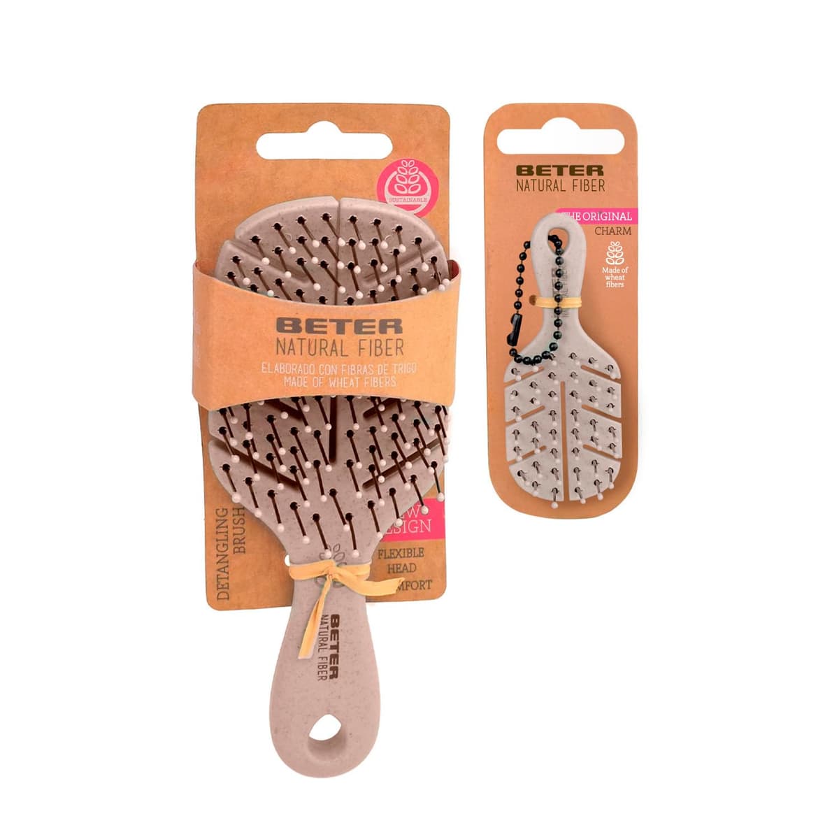 Beter - Cepillo de pelo esqueleto antitirones Natural Fiber hecho a base de fibras de trigo, Cepillo Desenredante Antienredos y Antirotura, Peinado suave y sin tirones, Para todo tipo de cabellos — view 19