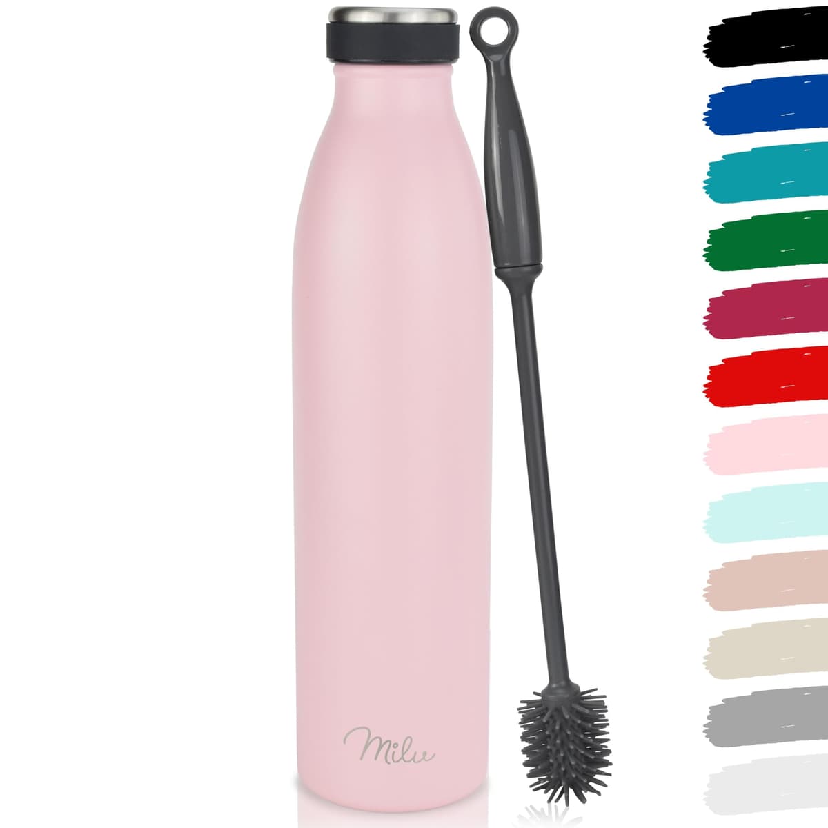 Milu Stainless Steel Drinking Bottle 1500 ml - Insulated Thermo Flask for Water - Leak Proof, Insulated and Double Walled, Carbonated (Granite Navy Blue, 1,5L) — view 43