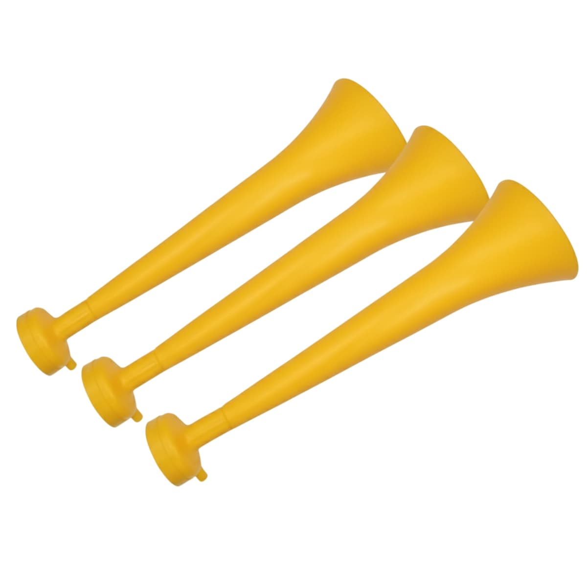 Pack 3 Vuvuzelas de Plástico Resistente. Trompetas de Animación para Fútbol, Eventos Deportivos y Fiestas. Bocina Ruido Extremo 120 DB. Cotillón para Aficionados