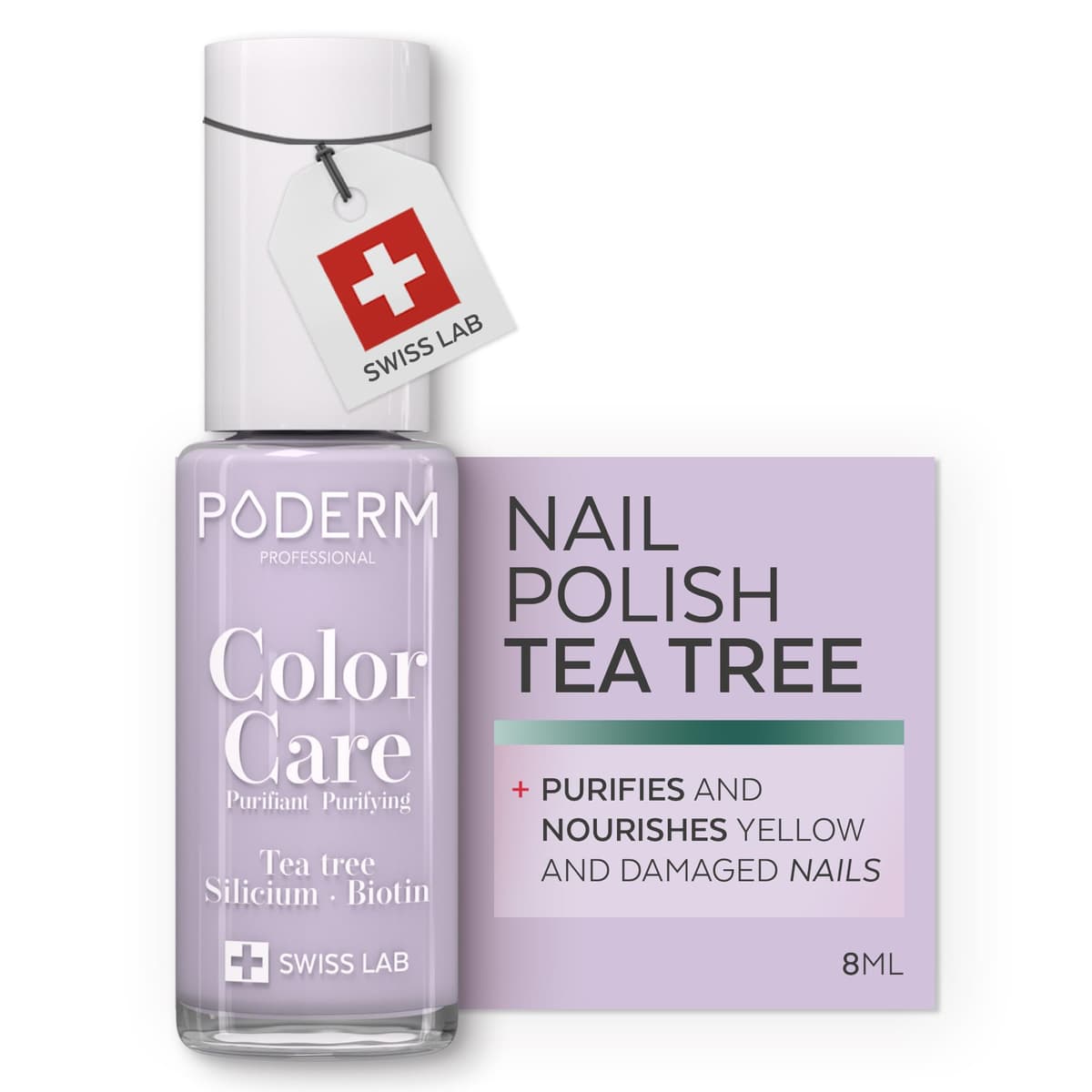 PODERM Nail Care Polish with Tea Tree - Rosewood | Swiss Lab - 8ML | Enriched with Tea Tree, Silicon & Biotin | Purifies, Clarifies & Nourishes Yellow Nails | Created by a Podiatrist — view 24