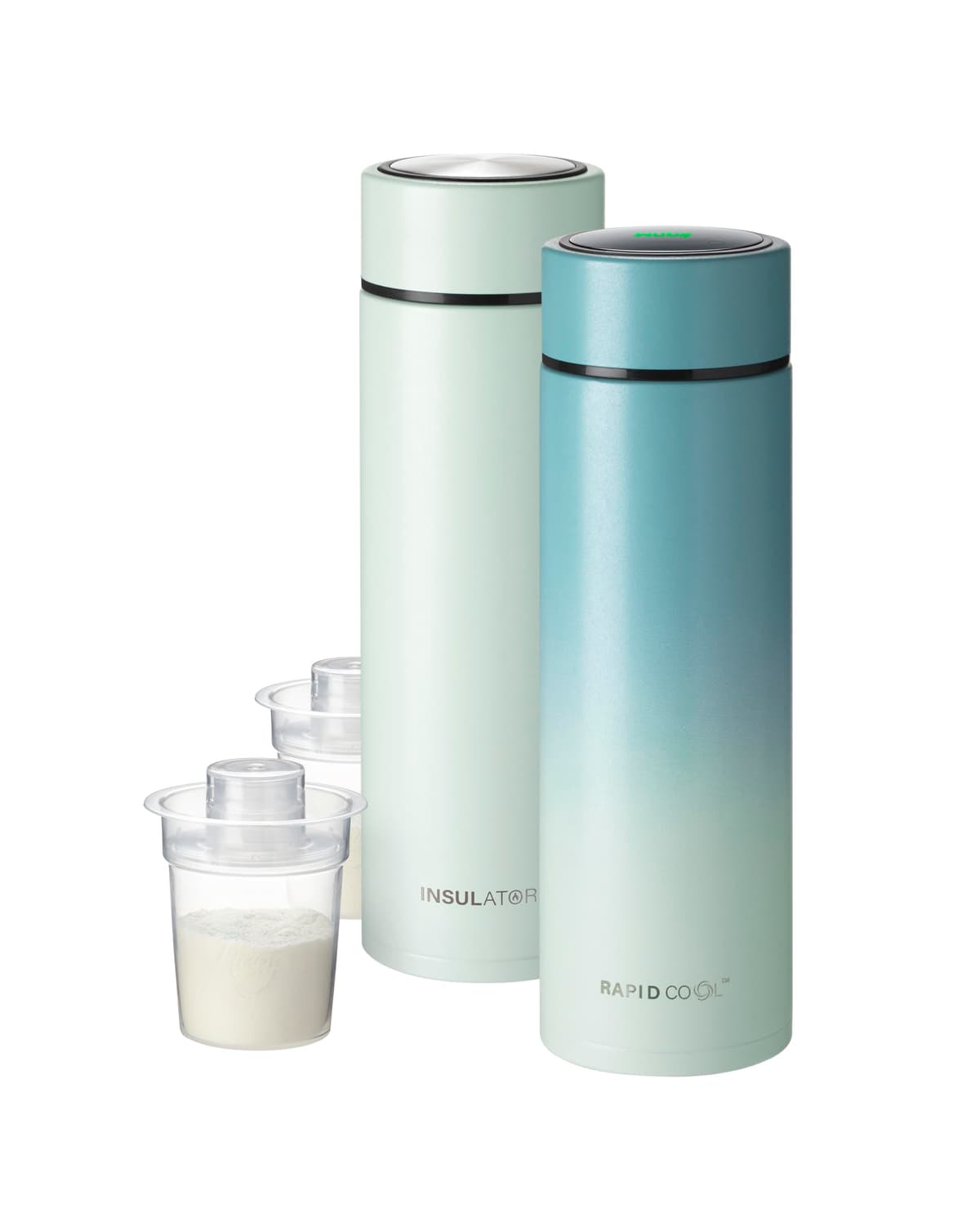Nuby RapidCool Portable Baby Bottle Maker Twin Pack - Formula Feed in 2 Minutes | Ideal for Travel Bottles and Night Feeds | Includes Milk Powder Dispenser, Digital Lid & Flask (White) — view 11