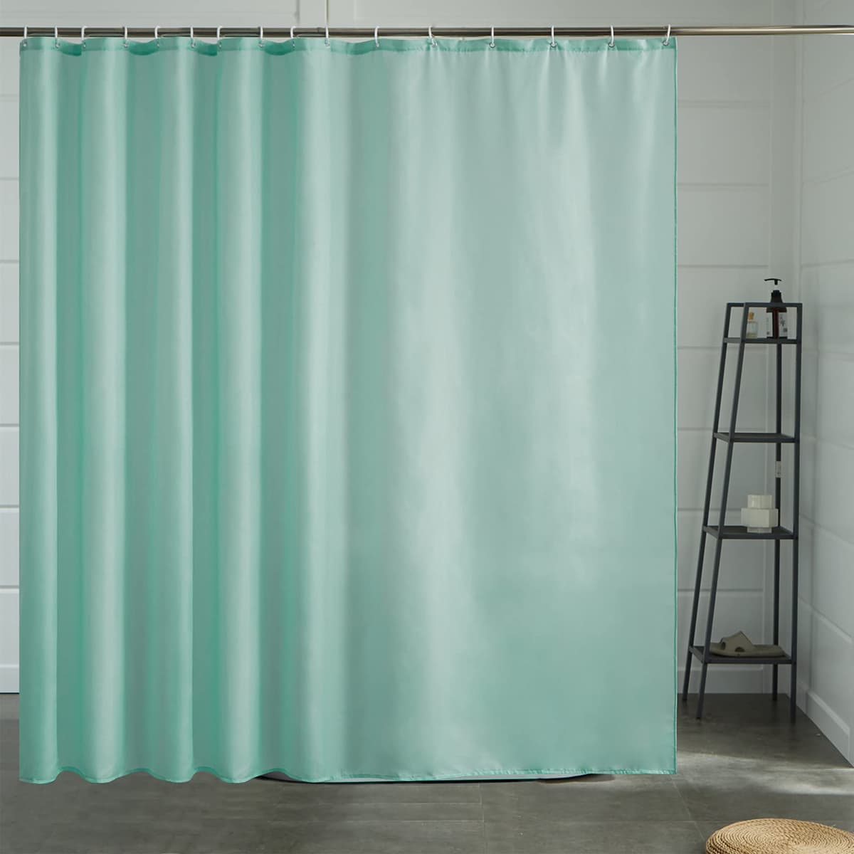 Furlinic Cortina Ducha 200x200cm Antimoho Impermeable Lavable Blanco Tela Poliéster Grandes Cortinas de Baño con 12 Aros de Cortina Ducha. — view 47