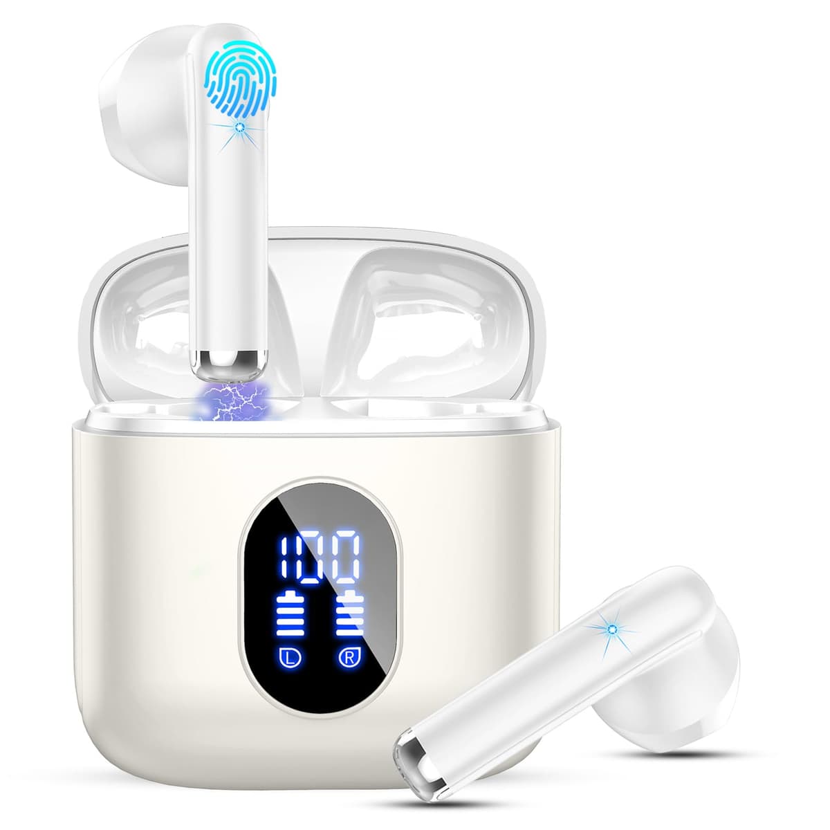 Auriculares Inalámbricos Bluetooth, Auriculares Bluetooth 5.4 HiFi Estéreo, 56H Cascos Inalambricos Bluetooth con ENC Reducción de Ruido, Pantalla LED, USB-C, Control Táctil, IP7 Impermeable Audifonos — view 11