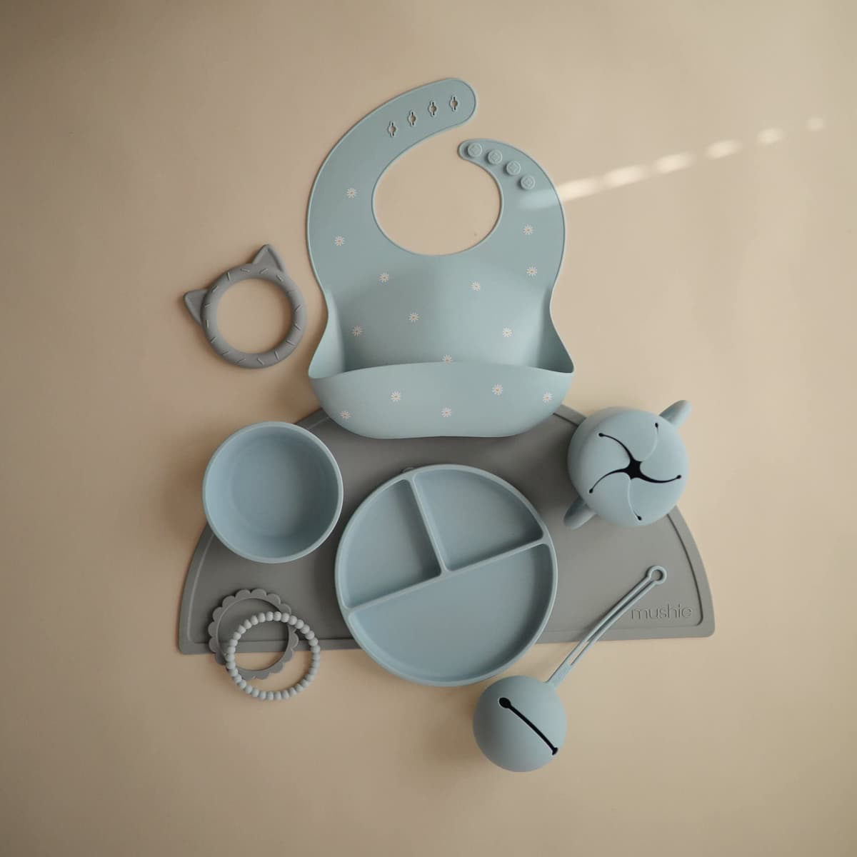 Mushie Silicone Suction Bowl, Non-Slip Suction Bowl for Babies & Toddlers, Material: Food Grade Silicone, Dishwasher & Microwave Safe (Powder Blue) — view 3