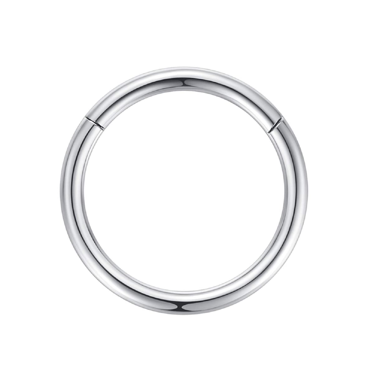 Popuhoops 316L Surgical Steel Hinged Nose Rings Hoop Suptum Ring Body Piercing Lip Rings Helix Cartilage Rook Earrings 20G 18G 16G 14G 12G 10G 8G, Diameter 5mm to 16mm, Gold-Rose Gold-Silver-Black — view 15