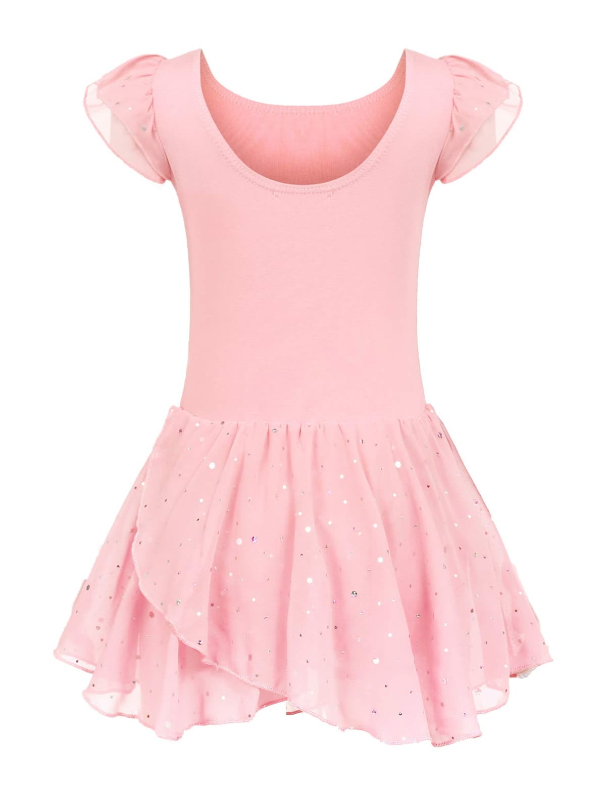 Trudge Ropa de Ballet para Niñas - Vestido Manga Corta de Algodón con Leotardo y Falda Tutú - Traje de Baile