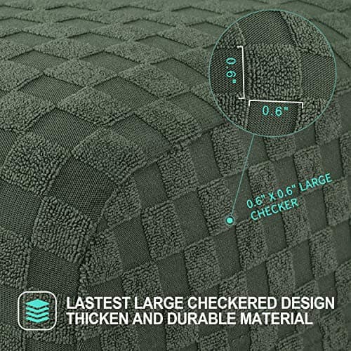 YEMYHOM Ottoman Cover Latest Jacquard Design High Stretch Folding Storage Footstool Protector Rectangle Removable Slipcover (Ottoman Small, Army Green) — view 2