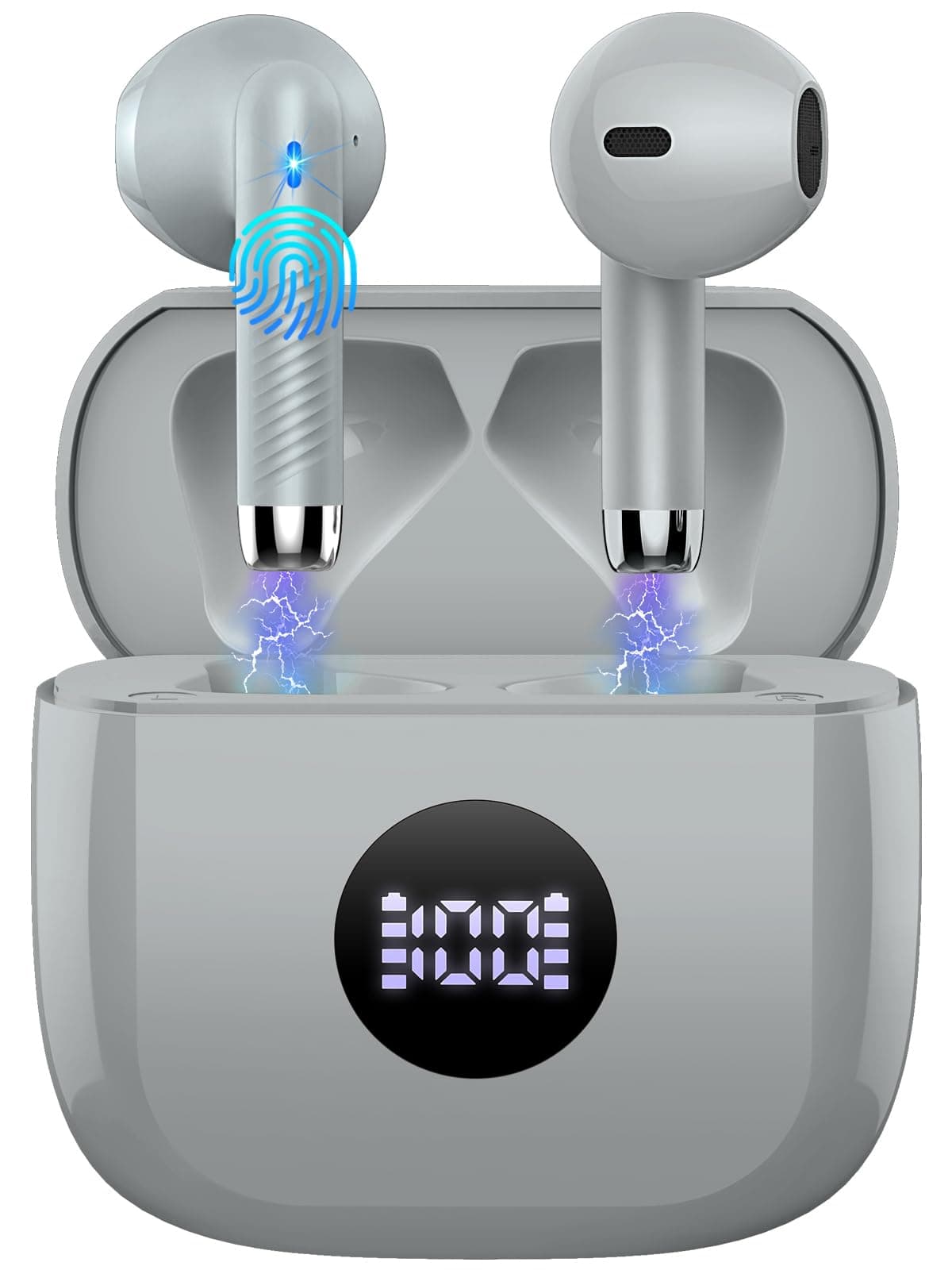 Wireless Earbuds, Bluetooth 5.4 Headphones in Ear with 4 ENC Noise Cancelling Mic, Bluetooth Earbuds 40Hrs Playtime, HiFi Stereo Deep Bass Wireless Earphones, IP7 Waterproof USB-C Fast Charge White — view 21