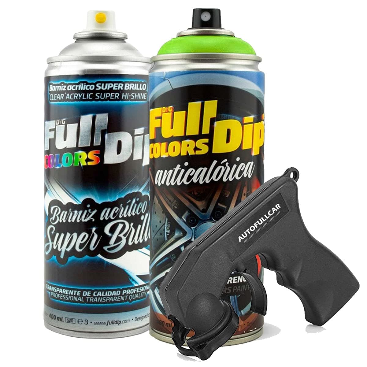 AutoFullCar - Pintura ANTICALÓRICA Acrílica Brillo Full Dip para Pinzas DE Freno - 2 x Spray 400 ml (Amarillo Brillo) — view 4