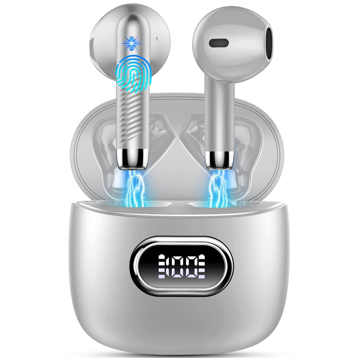Wireless Earbuds, Bluetooth 5.4 Headphones in Ear NEW Wireless Earphones with 4 ENC Mic, Mini Ear buds with HiFi Stereo Deep Bass, 56H Playtime Dual LED Display, Bluetooth Earbud IP7 Waterproof USB-C — view 12