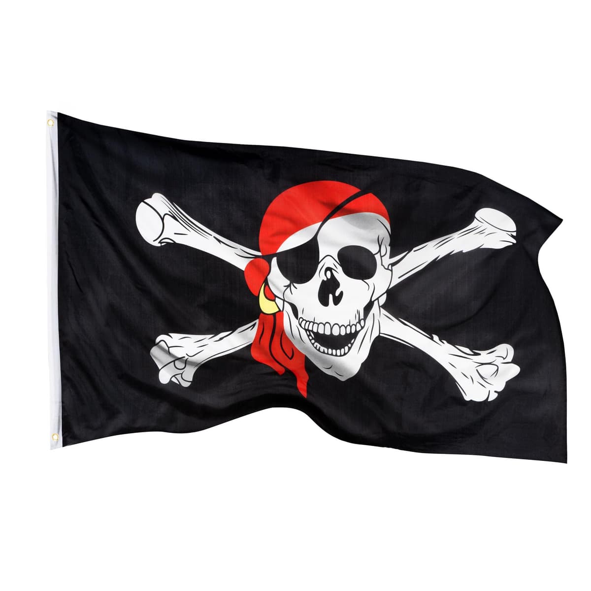 Banderas de aricona – bandera Pirata resistente a la intemperie con 2 ojales de metal - bandera con Calavera 90 x 150 cm