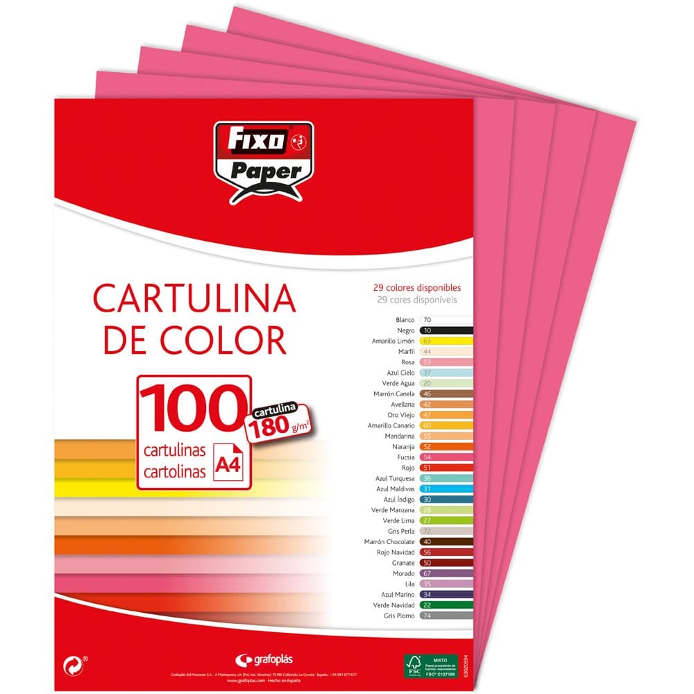 Fixo Paper 11110470 - Pack de 100 – Cartulina blanca A4, 180g — view 134