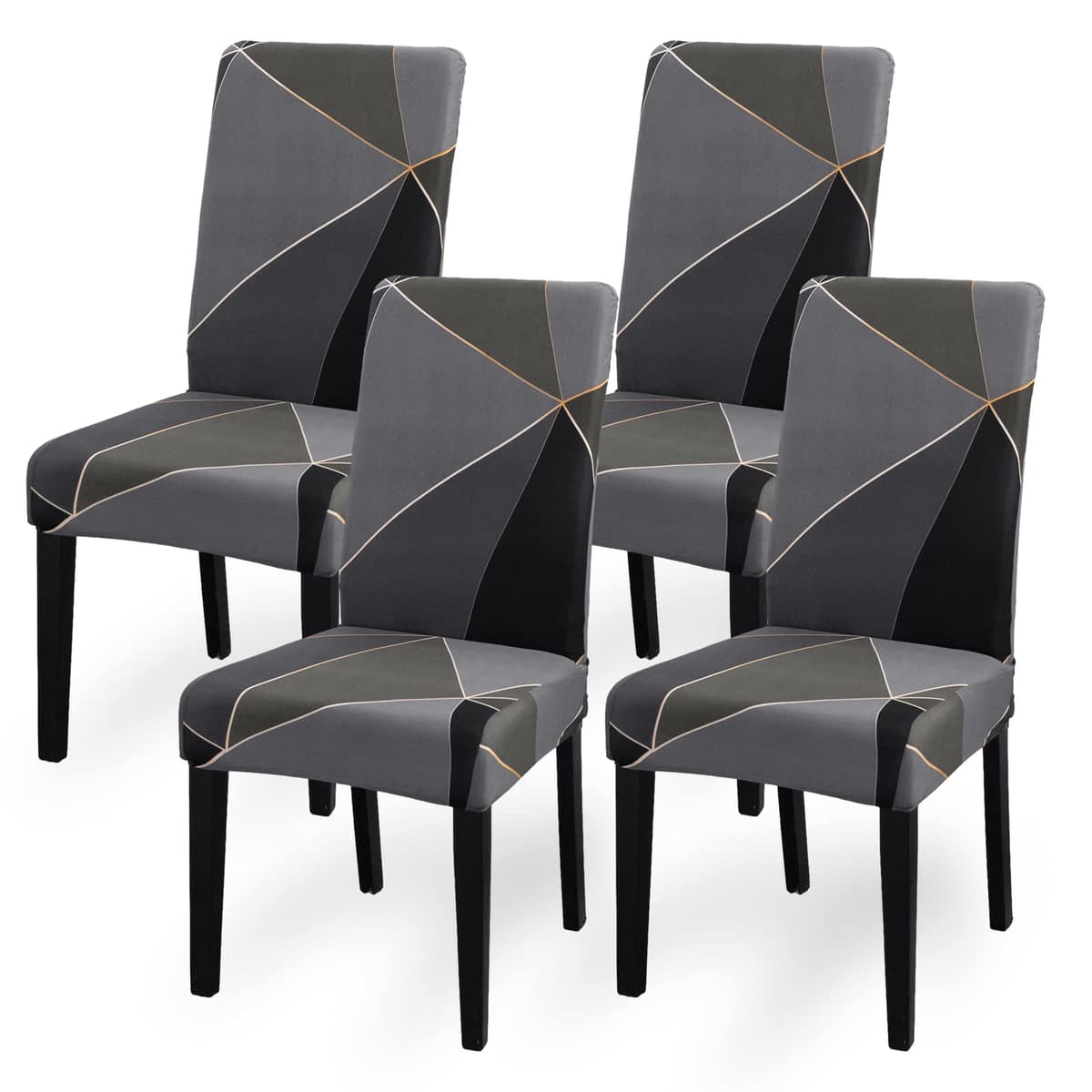 Dining Room Chair Covers Slipcovers Set of 4, Stretch Removable Washable Dining Chair Protector Decoration Cover Seat Slipcover for Hotel, Ceremony, Banquet, Kitchen, Restaurant, Home — view 55