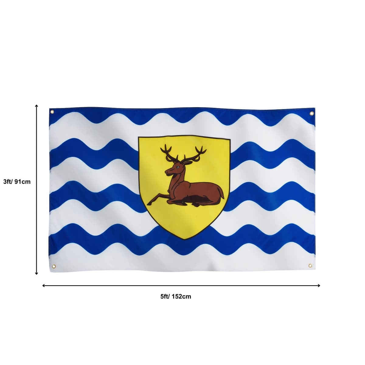 Runesol Cornwall Flag - 91x152cm, 3ft x 5ft, Cornish Flag, 4 Grommets, Eyelet in Every Corner, Premium Quality, Inside & Outside Use, Vivid Colours — view 661