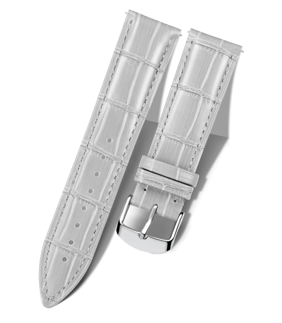 BINLUN Quick Release Leather Watch Straps Replacement Watch Bands Smart Watch Strap Crocodile Pattern in 10 Colors 13 Sizes with Silver/Gold/Rose-Gold Buckle for Men Women(10mm-24mm) — view 8