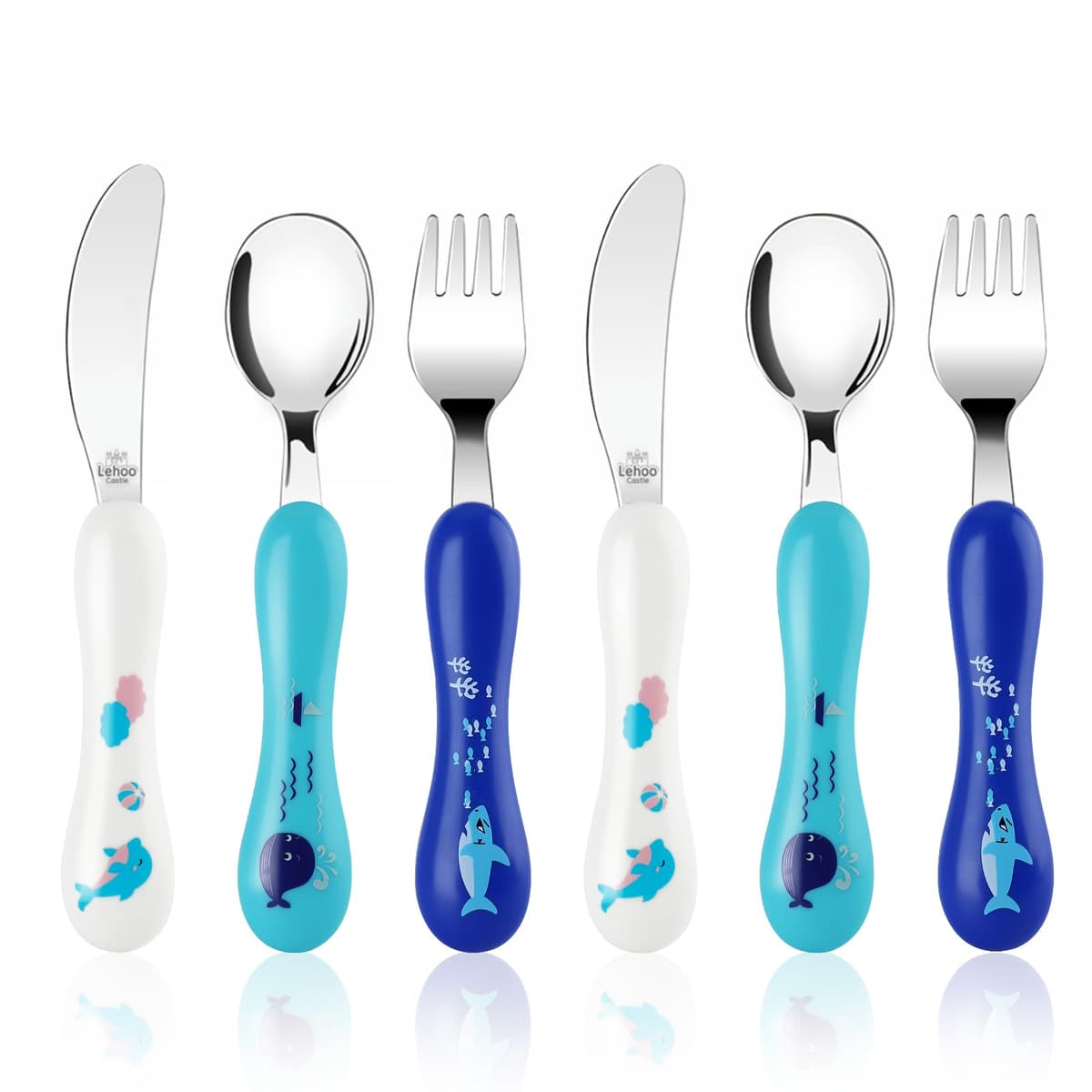 Lehoo Castle Children's Cutlery Set, 6pcs Stainless Steel Toddler Cutlery Kids Cutlery Flatware, Incudes 2 x Spoons, 2 x Forks, 2 x Knives — view 13