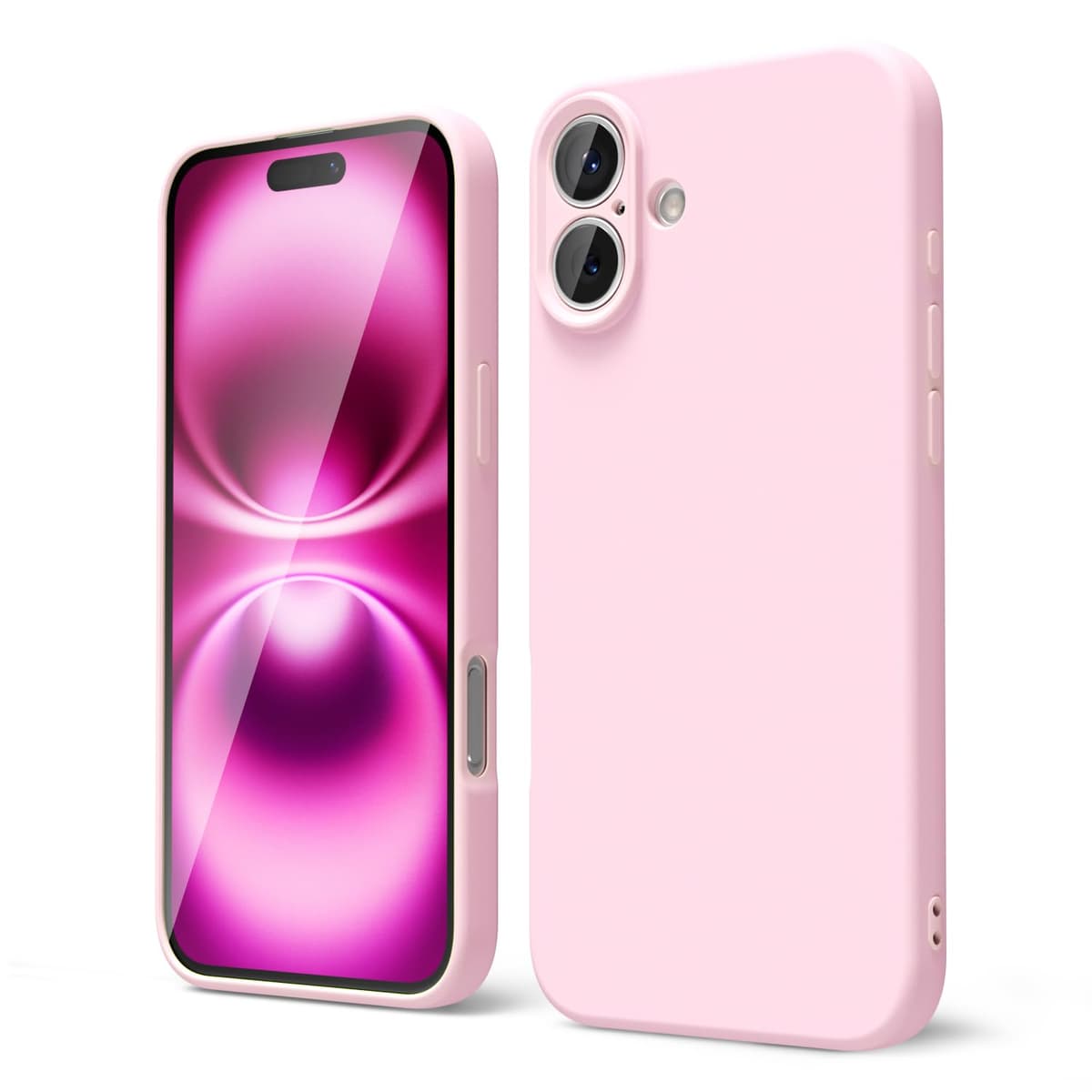 oakxco for iPhone 17 Pro Max Phone Case Liquid Silicone, Cute Thin Slim Grip Soft Rubber Gel for Women Men, Smooth Matte TPU Plain Solid Color Girly Simple Case with Camera Cover, Light Pink — view 726