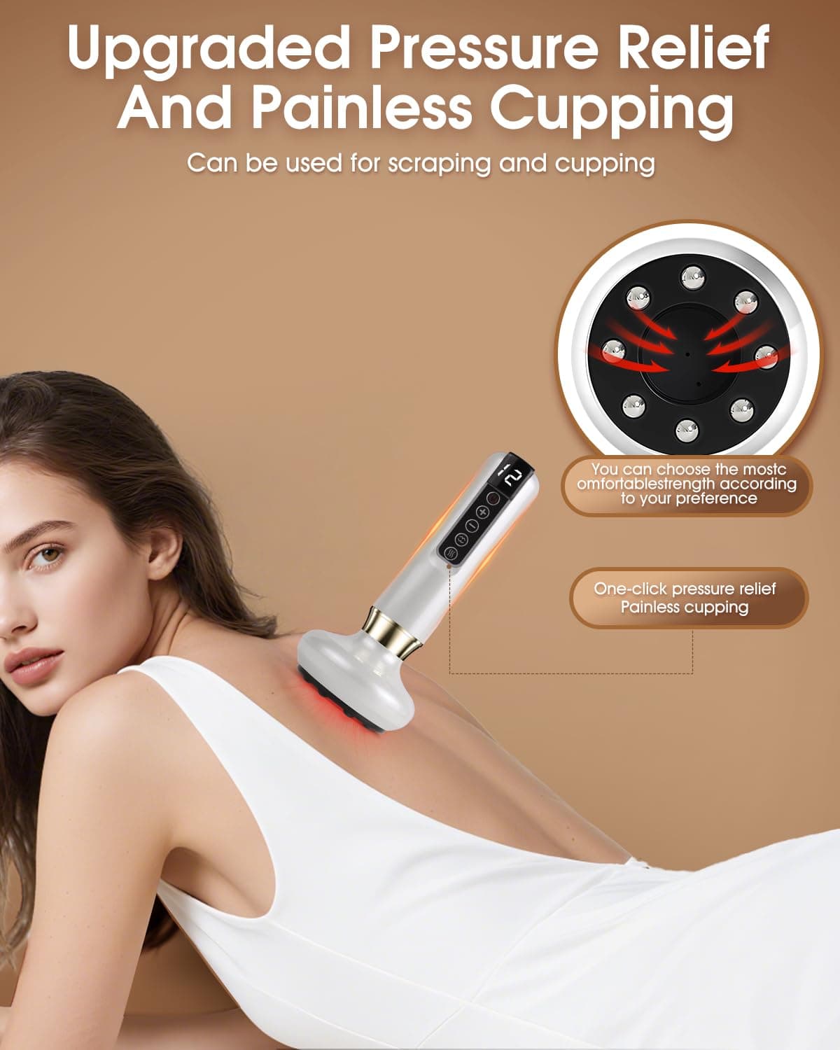 Masajeador Anticelulitico Reductor, 12 Niveles de Succión y Calor, Anticelulítico Reafirmante, Portátil Carga USB C, Dispositivo de Ventosas Eléctricas para Abdomen, Cintura Brazos y Piernas — view 5