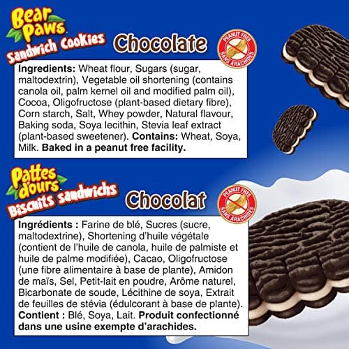 Bear Paws Chocolate Sandwich Cookies - Soft Cookie Snack Packs, Peanut Free School Snacks, 168g, 6 pouches — view 5