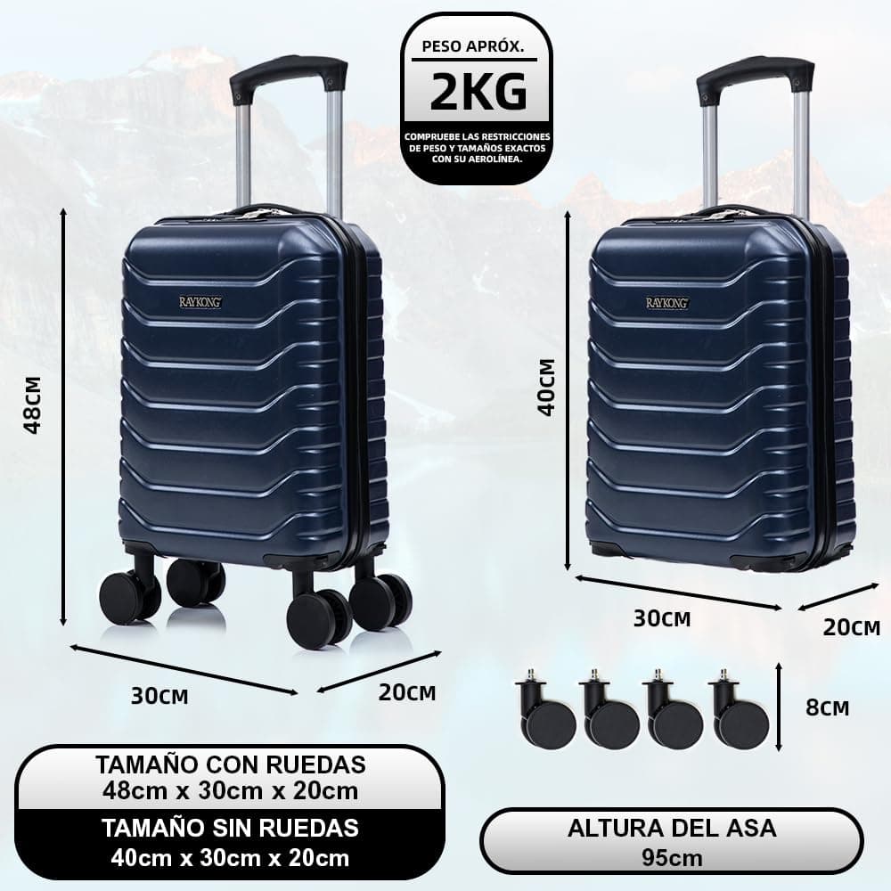 RAYKONG Maleta de Cabina ABS 40x30x20(24L)|Capacidad Maxima| Equipaje de Mano con Ruedas Desmontables para Ryanair | Vueling | EasyJet - AzulMarino — view 3