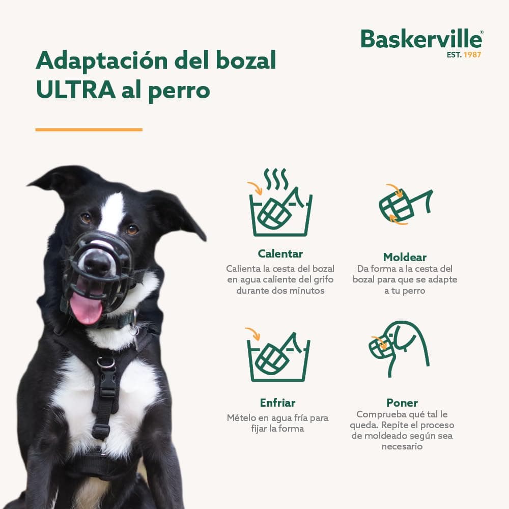 MUSERUOLA BASKERVILLE ULTRA, design etico brevettato, cane può respirare, ansimare e bere, regolabile, imbottita, addestramento cani piccoli, medi, grandi, impedisce di morsicare, rovistare (Taglia 5) — view 4