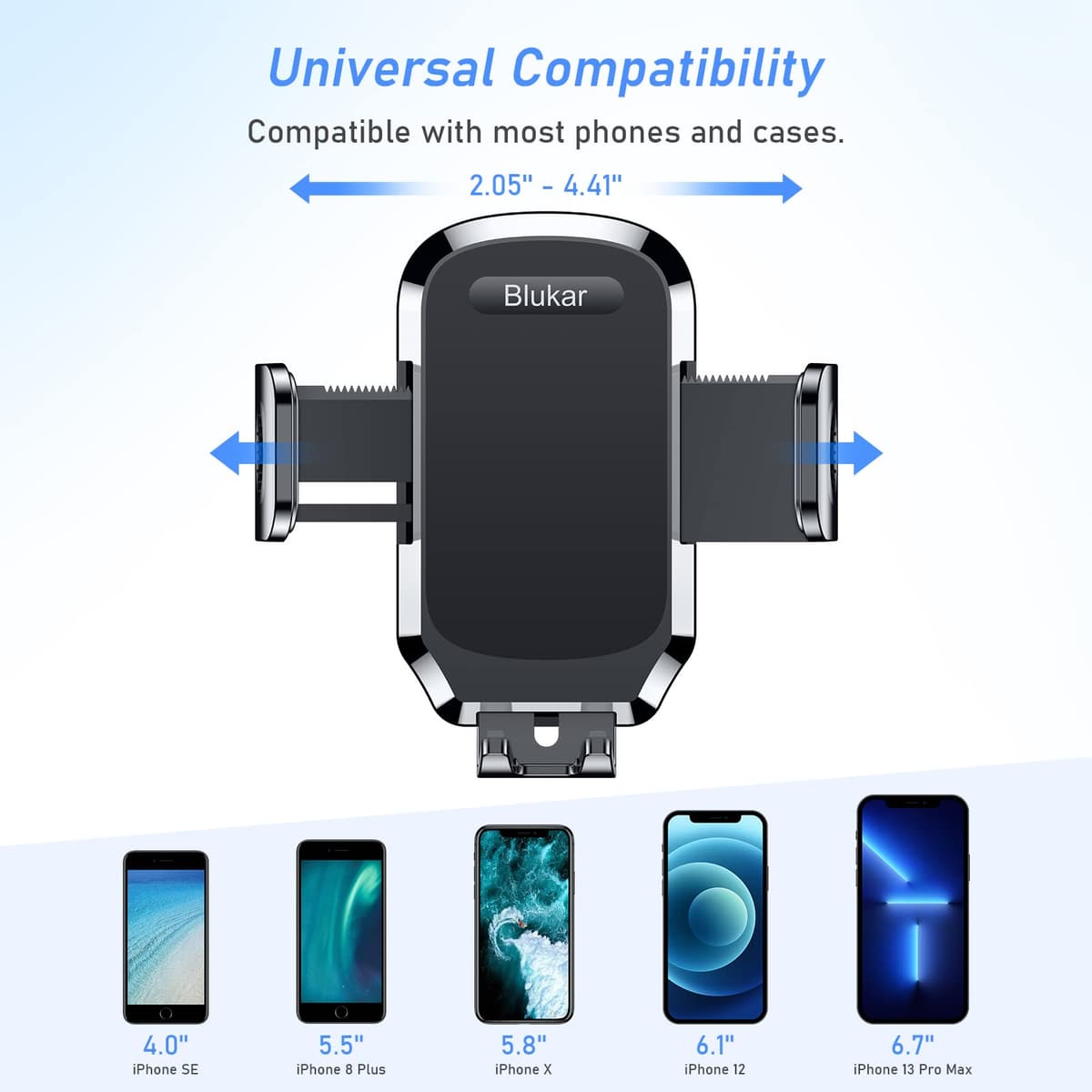 Blukar Car Phone Holder, Air Vent Car Phone Mount Cradle 360° Rotation - Upgraded Super Stable Hook Clip - One Button Release Holder for iPhone, Galaxy, All 4.0''-6.7'' Smartphones — view 6