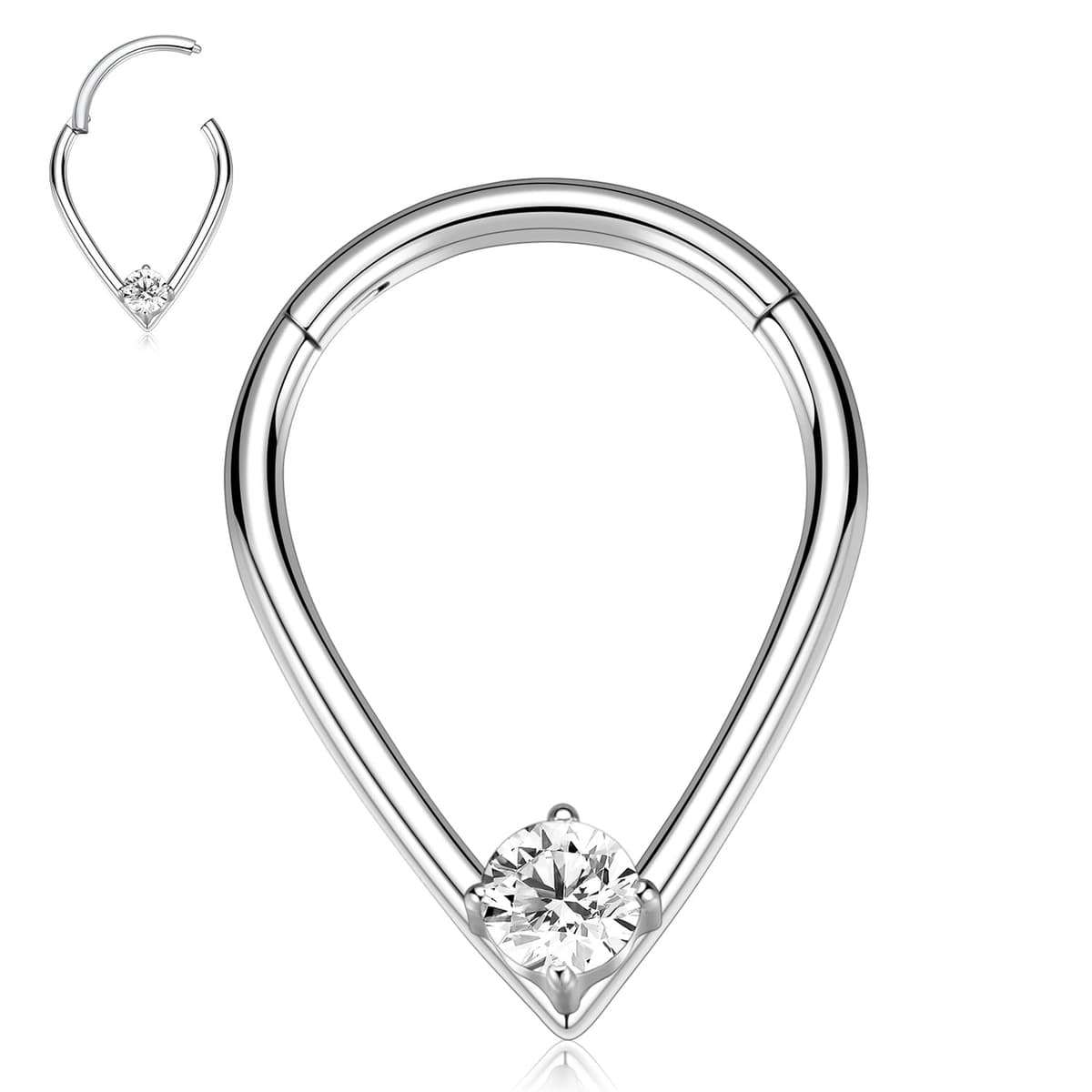 hengkaixuan Teardrop Daith Earrings Septum Jewellery Nose Hoop Ring Surgical Steel Daith Rook Tragus Piercing Jewellery Septum Clicker Ring Small Hoop Earring — view 39