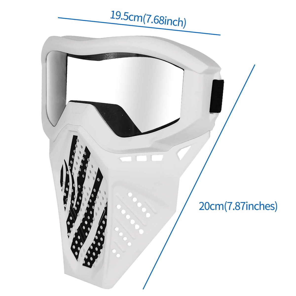 Toyer - Paquete de 2 mascarillas tácticas compatibles con Nerf Rival, Apollo, Zeus, Khaos, Atlas, Artemis Blasters Rival Mask (Blanco y Negro) — view 5