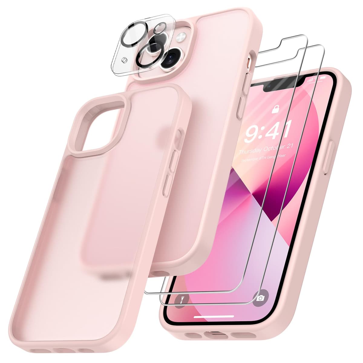 FLLAO 4 en 1 Funda para iPhone 15 con 2 Protector Pantalla y 1 Protector Lente Cámara, [Almohadilla de Aire integrada] Antigolpes Antiarañazos Carcasa 6,1 Pulgadas, Transparente — view 112