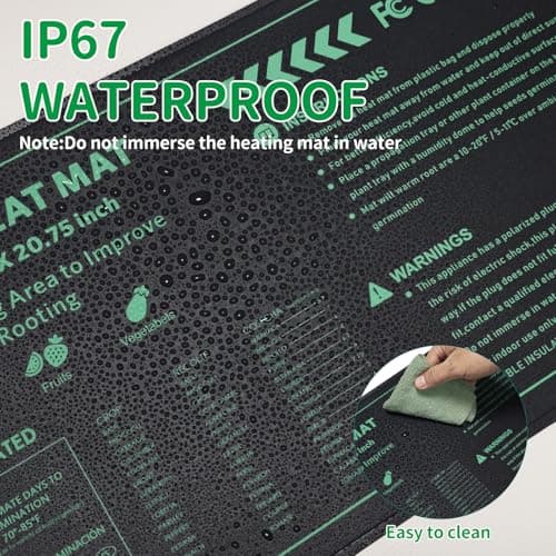 PETZOOKA Seedling Heat Mat with Temperature Control Durable Waterproof Plant Heating Pad 10"x 20.75" for Germination, Indoor Gardening, Greenhouse — view 5