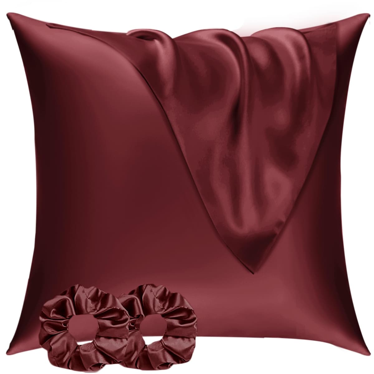 Vielit 2 Pack Satin Pillowcase for Hair and Skin Cooling,Soft as Silk Pillowcase for Hair and Skin,Easier Care than Silk Pillow Case Beige 50x75cm Gifts for Women Envelope & 2 Scrunchies — view 15