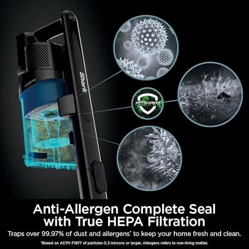 Shark PowerPro Reveal Plus Cordless Vacuum, FloorDetect & Dirt-Reveal Technology, HEPA Filter, Carpet & Hard Floor, Rechargeable, Charcoal, IZ376H — view 10