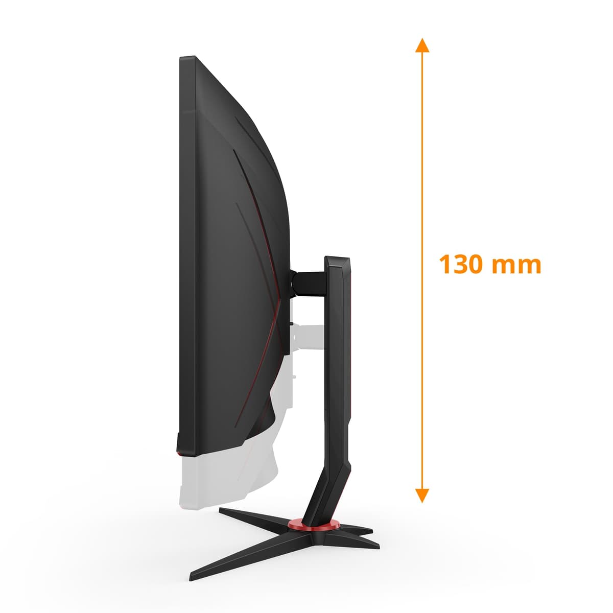 AOC CU34G2XPD/BK 34 inch UW-QHD Gaming Monitor Curved, 180Hz, Fast VA Panel, 1ms MPRT, Adaptive Sync, HDR400, FreeSync Premium, (3440x1440 HDMI 2x 2.0 DP 2x 1.4 USB Hub) Black/Red — view 5